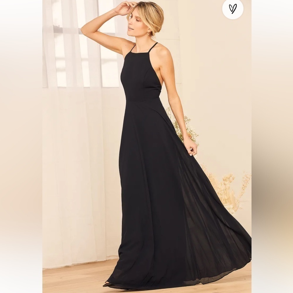 Lulu’s Mythical Kind of Love Black Maxi Dress Size Extra Small